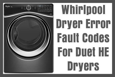 Whirlpool duet dryer code f01 - If your Whirlpool washer is showing an F01 error code and fails to start the wash cycle, it means there are issues in your washer’s electronics. It could be a fault in a short circuit, a dedicated circuit, or a circuit connecting two …